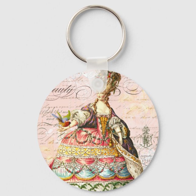 Marie Antoinette and Pink Paris Keychain (Front)