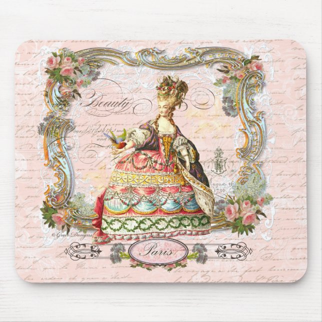 Marie Antoinette and Pink Paris Mouse Pad (Front)