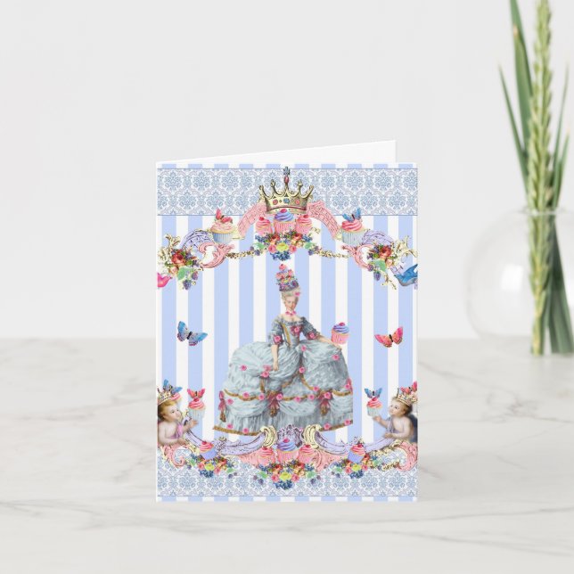 Marie Antoinette, Angels, Cupcakes & Butterflies Thank You Card (Front)