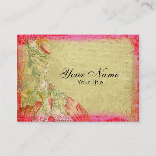 Customizable Marie Antoinette Antique Business Card