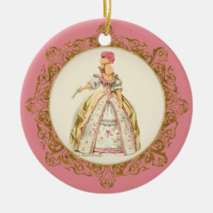 Marie Antoinette Apricot Poodle Ornament
