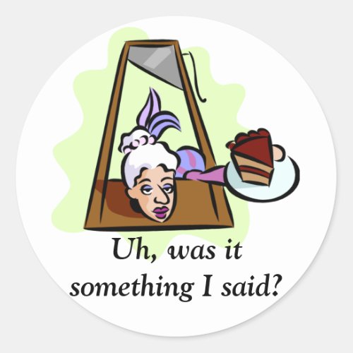 Marie Antoinette at the Guillotine Classic Round Sticker