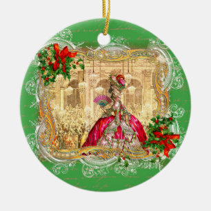 Marie Antoinette at Versailles Christmas Ceramic Ornament