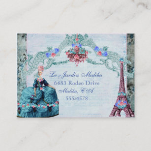Marie Antoinette ~ Bella Blue Eiffel Tower Business Card