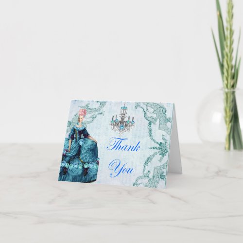 Marie Antoinette Bella Blue Thank You Card