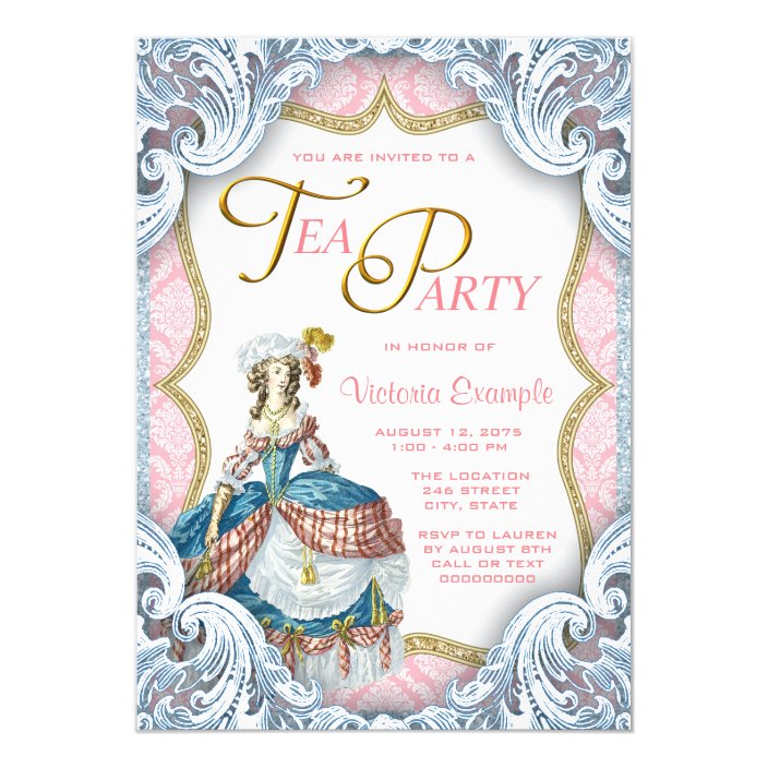 Marie Antoinette Birthday Tea Party Invitation | Zazzle.com