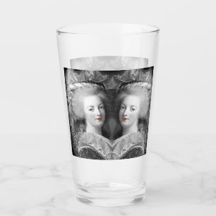 Marie Antoinette black and white collage Glass