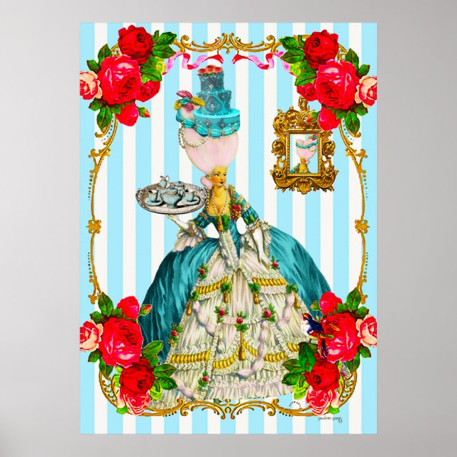 Marie Antoinette Blue Cakes and Tea Giant Poster (Front)
