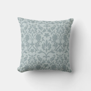 Marie Antoinette blue french damask inspired Throw Pillow