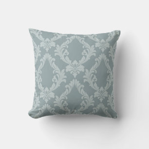 Marie Antoinette blue french damask inspired Throw Pillow