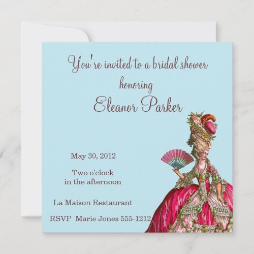 Marie Antoinette Bridal Shower Invitation