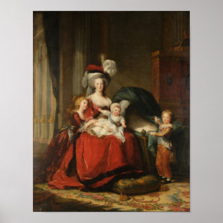 Marie Antoinette & Children Le Brun Fine Art Poster