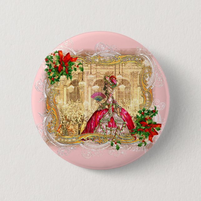 Marie Antoinette Christmas Ball Button (Front)
