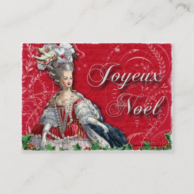 Marie Antoinette Christmas Noel Business Cards (Front)
