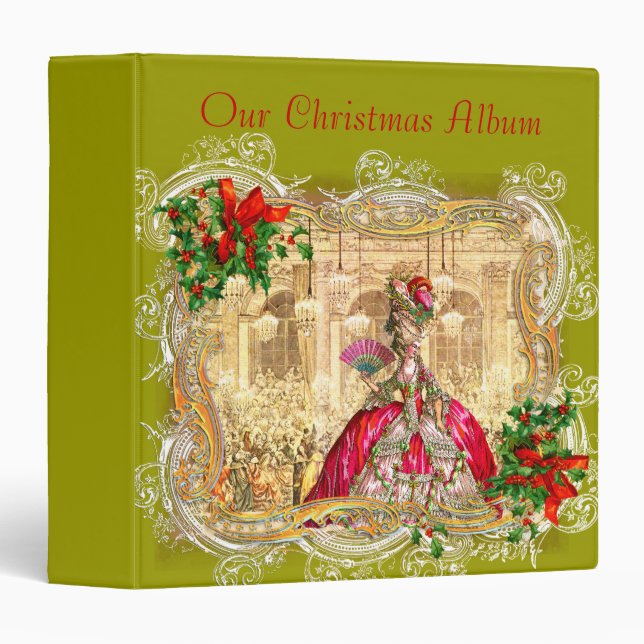 Marie Antoinette Christmas Photo Album Binder (Front/Spine)