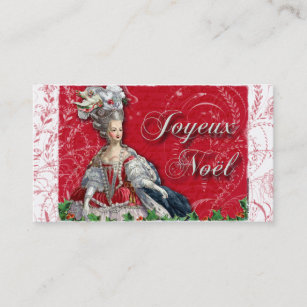 Marie Antoinette Christmas Toile Business Cards