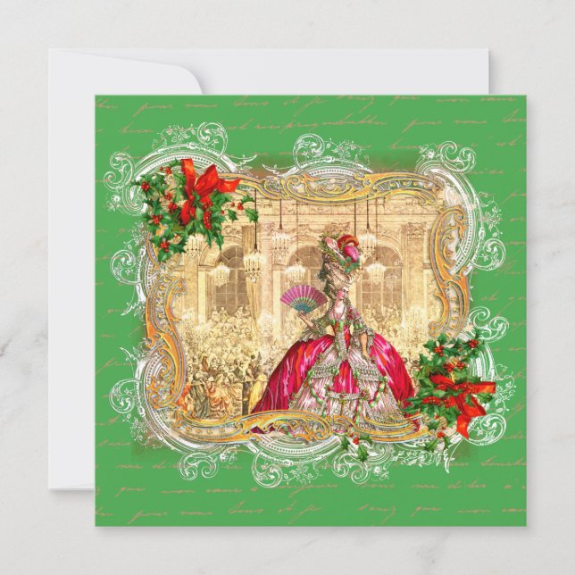 Marie Antoinette Christmas Versailles Invitation (Front)