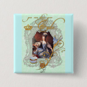 Marie Antoinette Cupcake and Bluebird Button