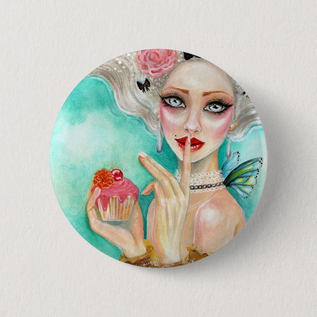 Marie Antoinette Cupcake Queen Button (Front)