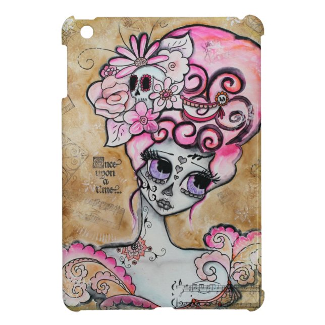 Marie Antoinette Dia de los Muertos Mini Ipad Case Cover (Back)
