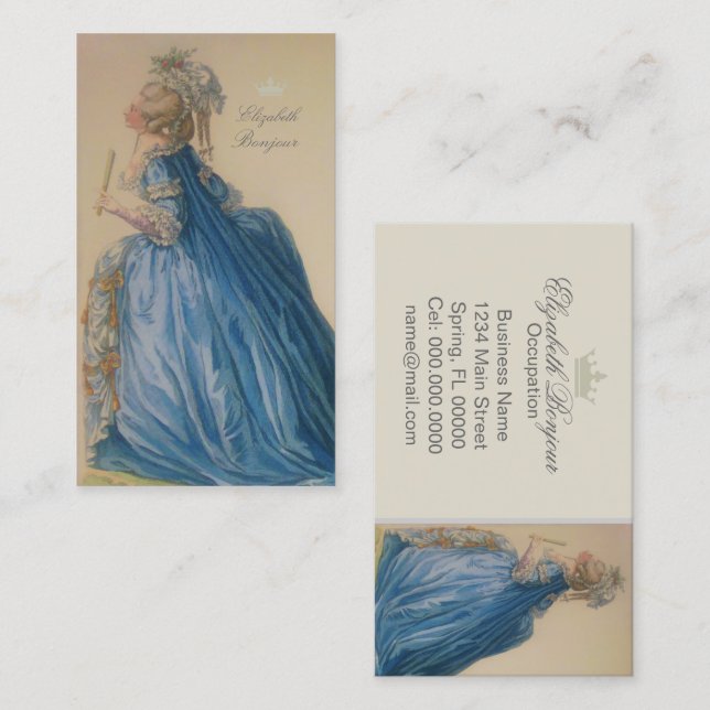 Marie Antoinette Dress - Business Card (Front/Back)