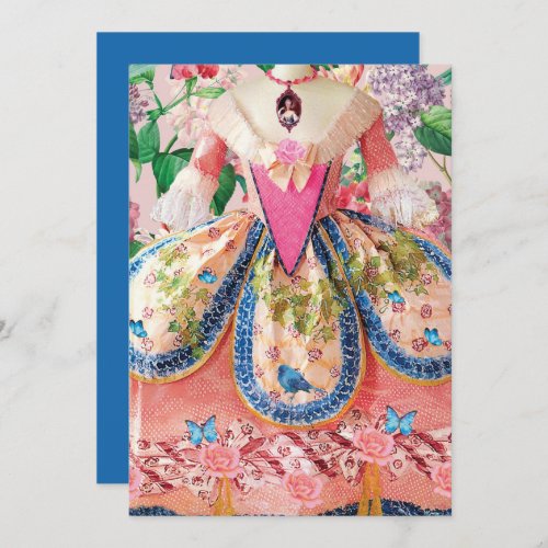 Marie Antoinette Dress Card with locket Holiday Card