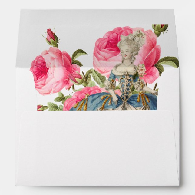 Marie Antoinette Envelope A7 Greeting Card (Back (Bottom))