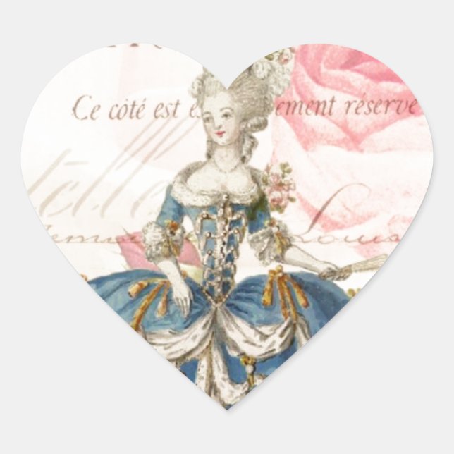 Marie Antoinette Envelope Heart Stickers (Front)