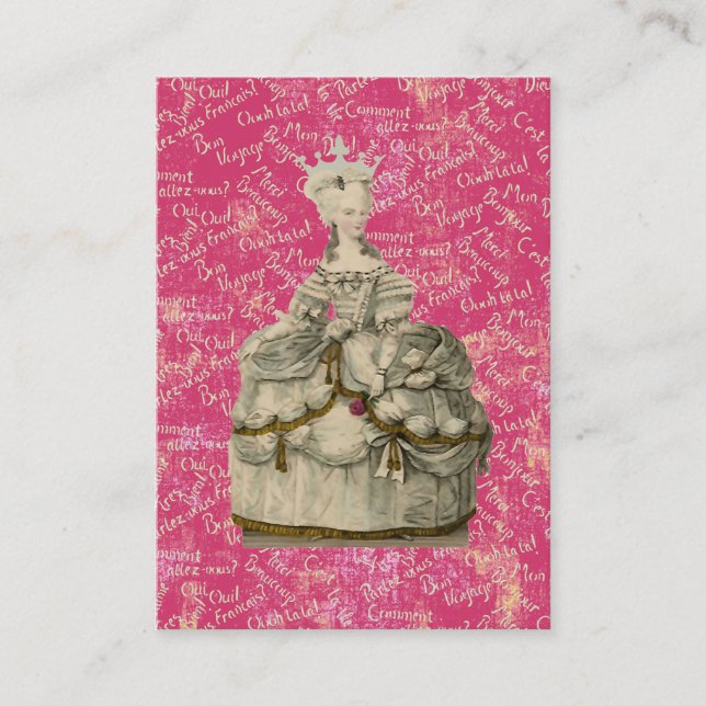 Marie Antoinette Extravagant Dress ~ Business Card (Front)