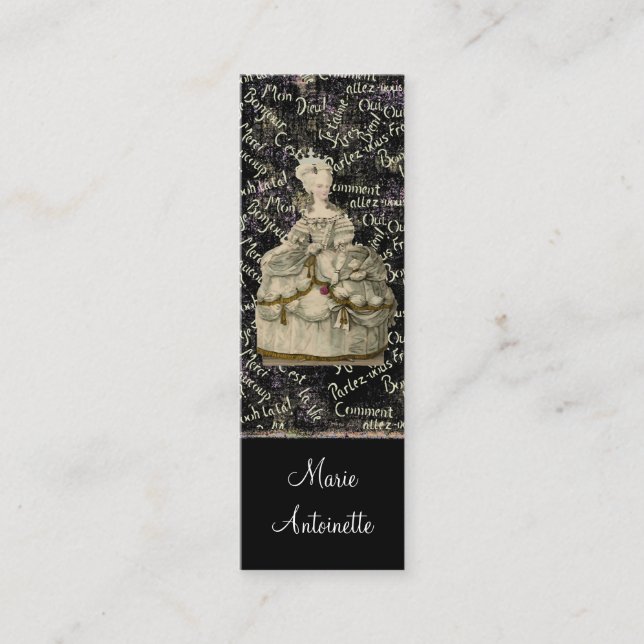 Marie Antoinette Extravagant Dress ~ Business Card (Front)