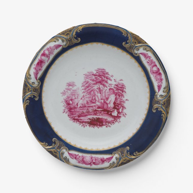 Marie Antoinette floral pattern garden chinoiserie Paper Plates (Front)