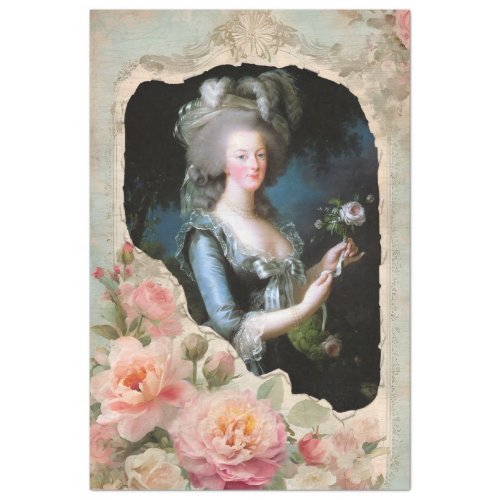 Marie Antoinette French Floral Ephemera Decoupage Tissue Paper