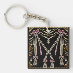 Marie Antoinette French Inspired Design Bejewelled Keychain