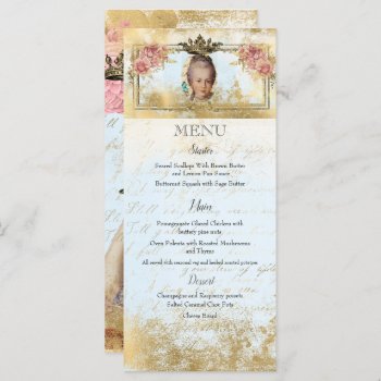Marie Antoinette French Inspired Shabby Party Menu by WickedlyLovely at Zazzle