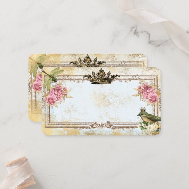 Marie Antoinette french inspired shabby wedding  Place Card (Front/Back In Situ)