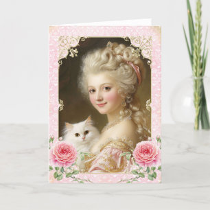 Marie Antoinette,French,Paris,cat,portrait,card Thank You Card