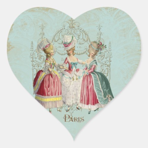 Marie Antoinette French Paris Ladies Heart Sticker