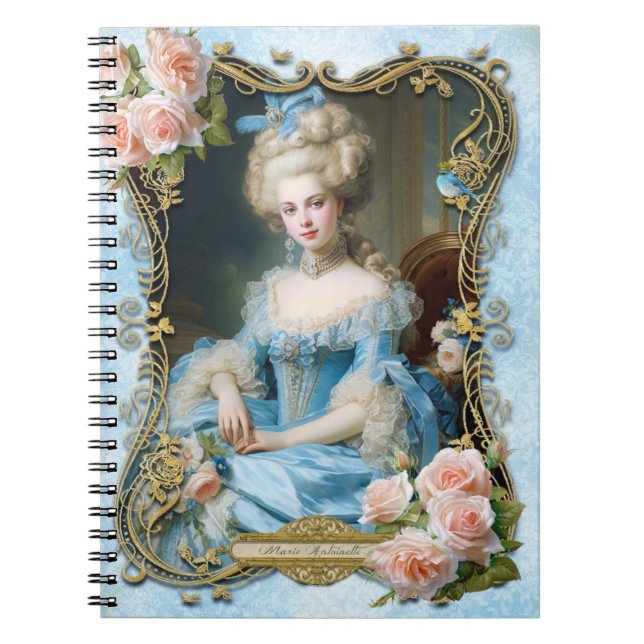 Marie Antoinette,French,Paris,portrait,roses メモ帳 Notebook (Front)
