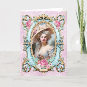 Marie Antoinette,French,Paris,portrait,roses Invit Letterpress Thank You Card