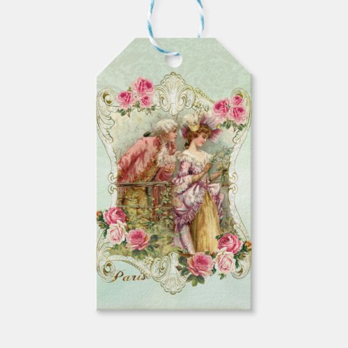 Marie Antoinette French Paris rococo lovers roses Gift Tags