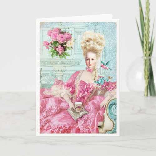 Marie Antoinette French Paris rose portrait Card