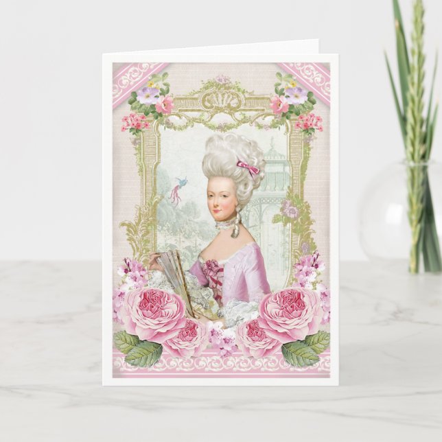 Marie Antoinette French Paris Versailles roses Card (Front)