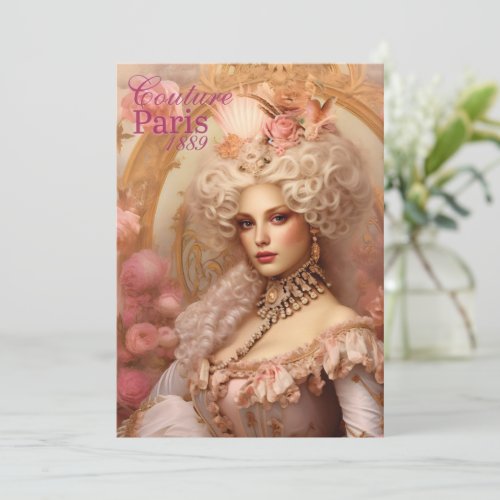 Marie Antoinette French Rococo Queen of France Invitation