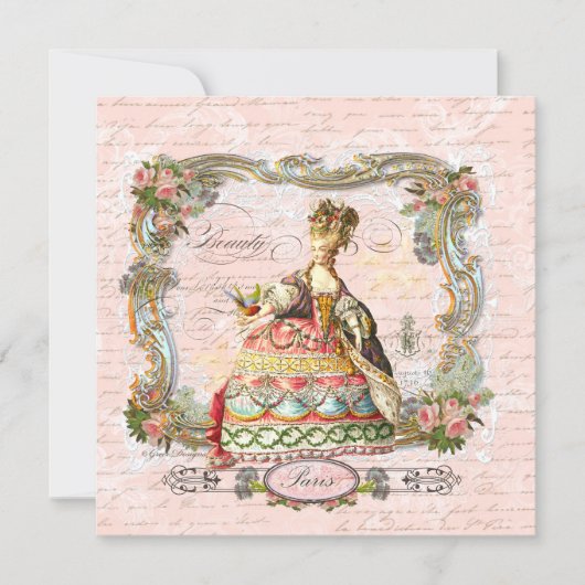 Marie Antoinette French Script and Pink Roses (Front)