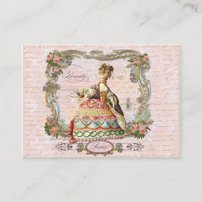 Marie Antoinette French Script Business Cards (Front)