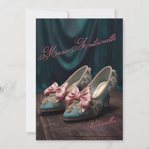 Marie Antoinette French Slippers with bow Holiday Card