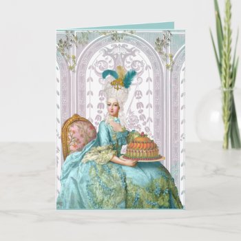 Marie Antoinette In Aqua Card by lapapeteriedeParis at Zazzle