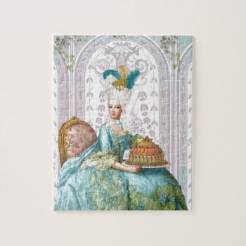 Marie Antoinette In Aqua Jigsaw Puzzle by lapapeteriedeParis at Zazzle