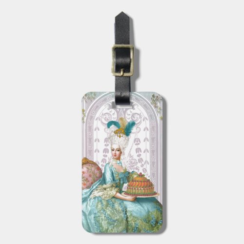 Marie Antoinette in Aqua Luggage Tag