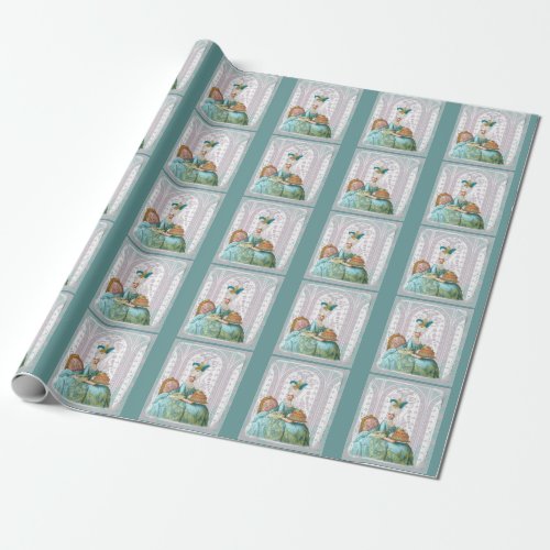 Marie Antoinette in Aqua with Cake Wrapping Paper